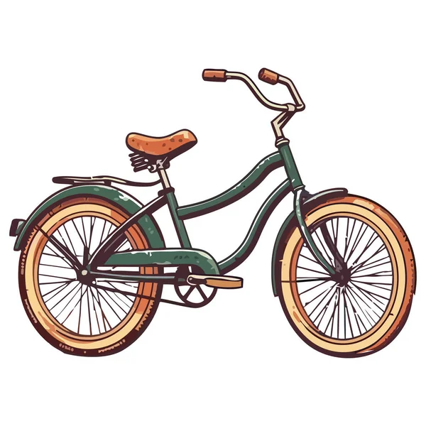Old Fashioned Bicycle Isolated Icon Design — Stock Vector