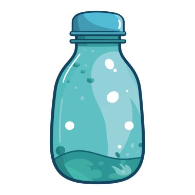 Kabarcık simgesi izole edilmiş taze su şişesi