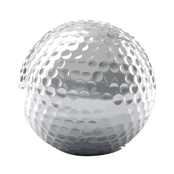 Glänzender Golfball Isolierter Weißer Hintergrund Ikone Isoliert — Stockvektor