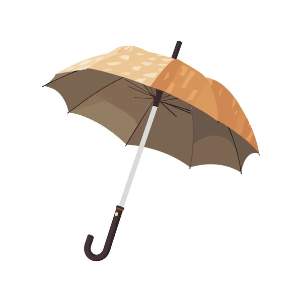 Yellow Umbrella Shields Autumn Raindrops Outdoors Icon Isolated — Stock Vector