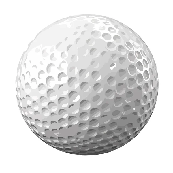 Clean White Golf Ball White Backdrop Icon Isolated — Stock Vector