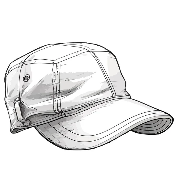 隔離された白い背景アイコン上の白い野球帽隔離された — ストックベクタ