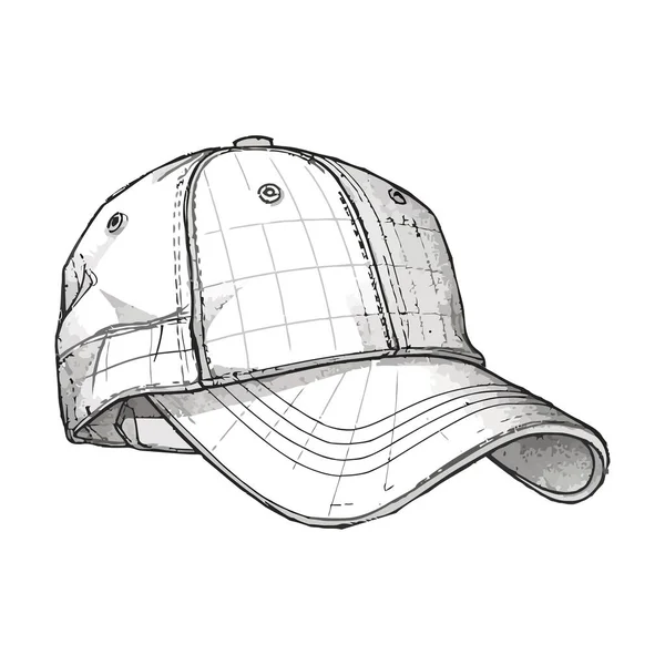 Beyzbol Şapkası Miğfer Klasik Spor Moda Ikonu Izole Edilmiş — Stok Vektör