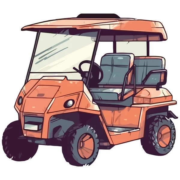 Golf Auto Auf Weißem Hintergrund Symbol Isoliert — Stockvektor
