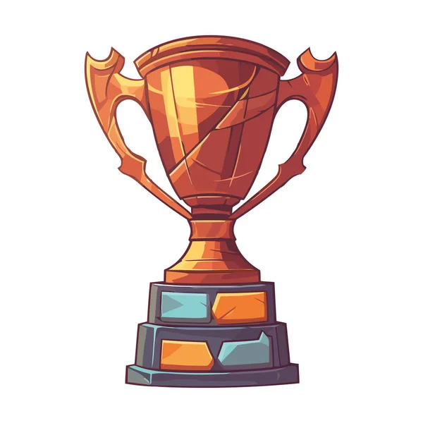 First Place Trophy Triumph Competition Icon Isolated — Stock Vector