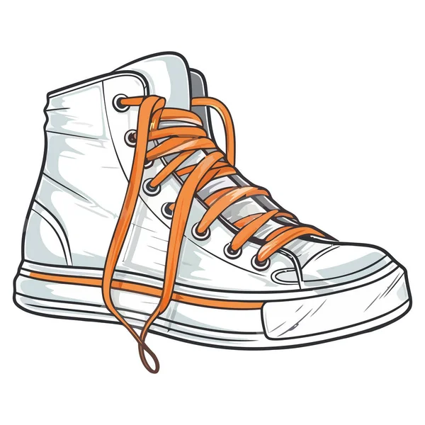 Spor Ayakkabıları Çözüldü Ayakkabı Bağcıklarının Bağlanması Gerekiyor — Stok Vektör