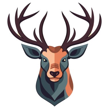 Kışın izole edilmiş sevimli geyik maskotu