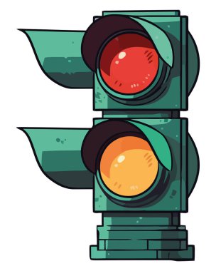 Kırmızı ışık yeşil ışıkta trafiği aydınlatır