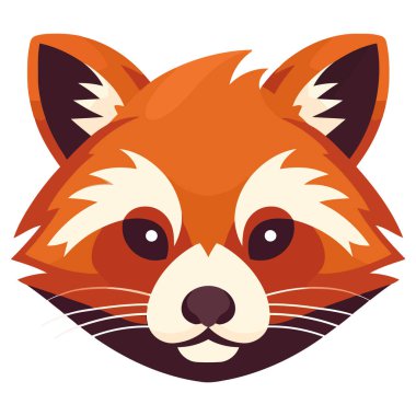 Beyaz yerine tatlı kırmızı panda yüzü