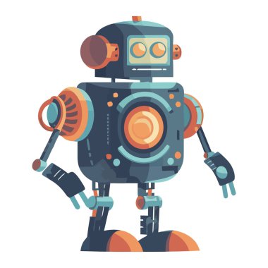 Beyazın üzerinde oynayan gelecekçi robot