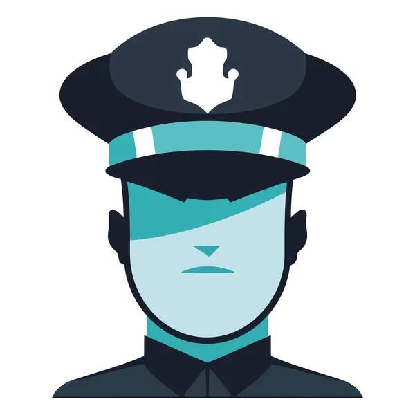Policista Uniformě Přes Bílou — Stockový vektor