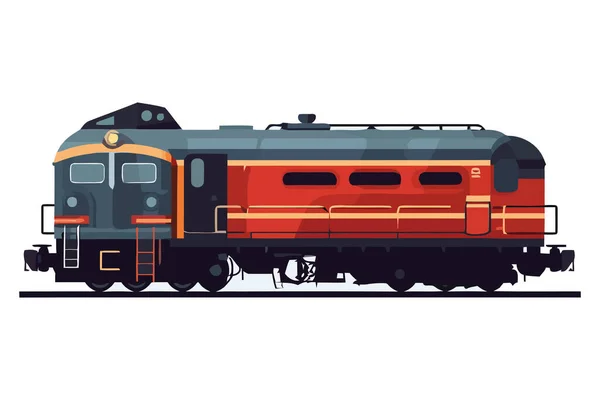 孤立した軌道上で貨物を運ぶ蒸気機関車 — ストックベクタ