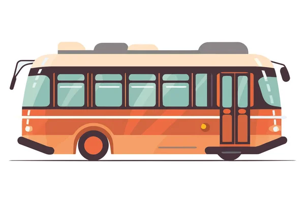 Tour Λεωφορείο Οδήγηση Μέσω Της Κυκλοφορίας Απομονωμένη — Διανυσματικό Αρχείο