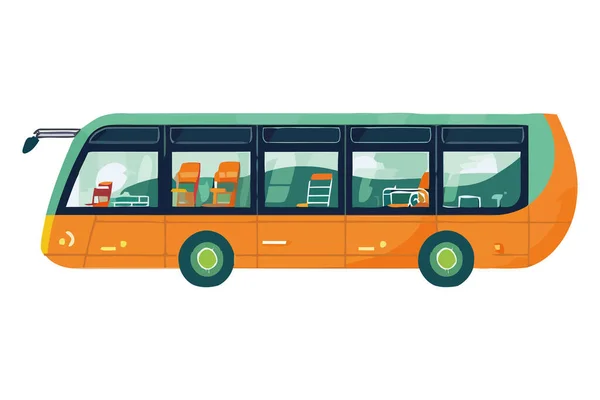 黄色旅游巴士在公路上被隔离 — 图库矢量图片