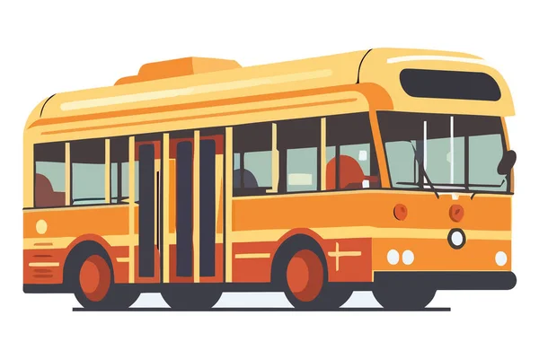 Yellow School Bus Students Isolated — Stock Vector