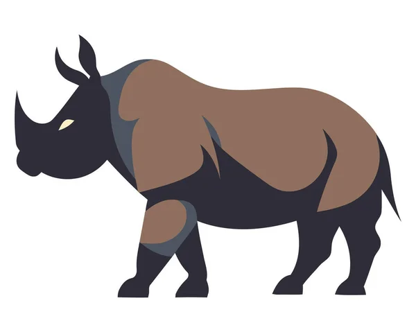 孤立的大角牛的站立轮廓 — 图库矢量图片