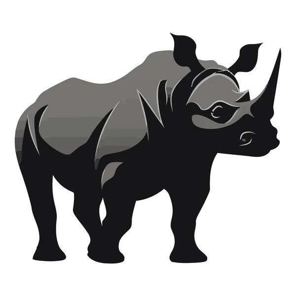Large Rhinoceros Standing Design White — Stock Vector