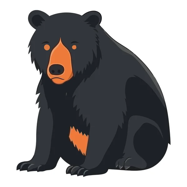 Söt Grizzlybjörn Unge Sitter Naturen Isolerad — Stock vektor