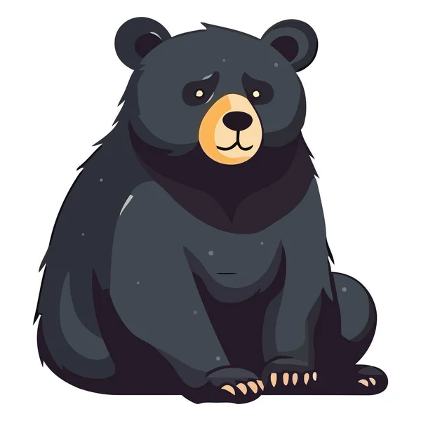 Urso Pelúcia Bonito Sentado Floresta Isolado — Vetor de Stock