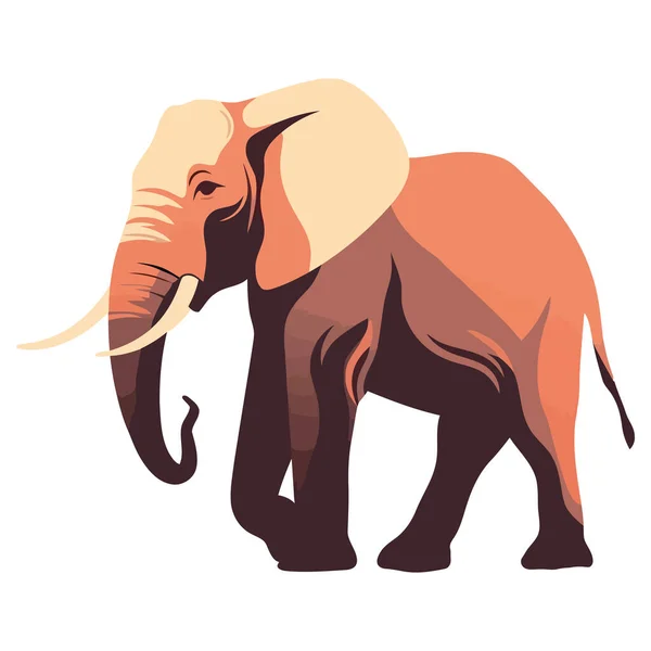Большой Африканский Слон Стоящий Изоляции — стоковый вектор