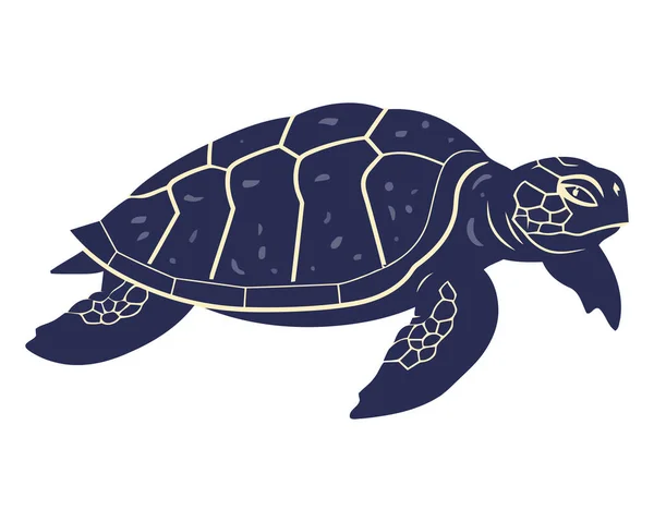 Медленные Черепахи Ползают Изолированному Рифу — стоковый вектор