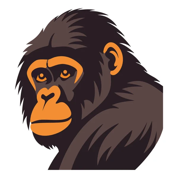 Симпатичний Талісман Мавпи Сидить Тропічних Тропічних Лісах Ізольовані — стоковий вектор