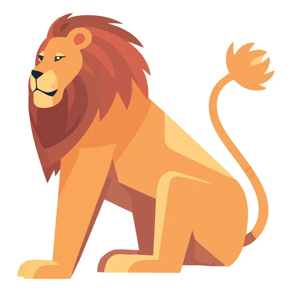 Mascotte Lion Mignon Marchant Dans Nature Africaine Sur Blanc — Image vectorielle