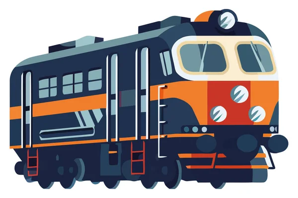 Velocità Locomotive Vintage Binari Ferroviari Isolati — Vettoriale Stock