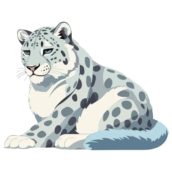 Большая Пятнистая Кошка Покоится Белом — стоковый вектор
