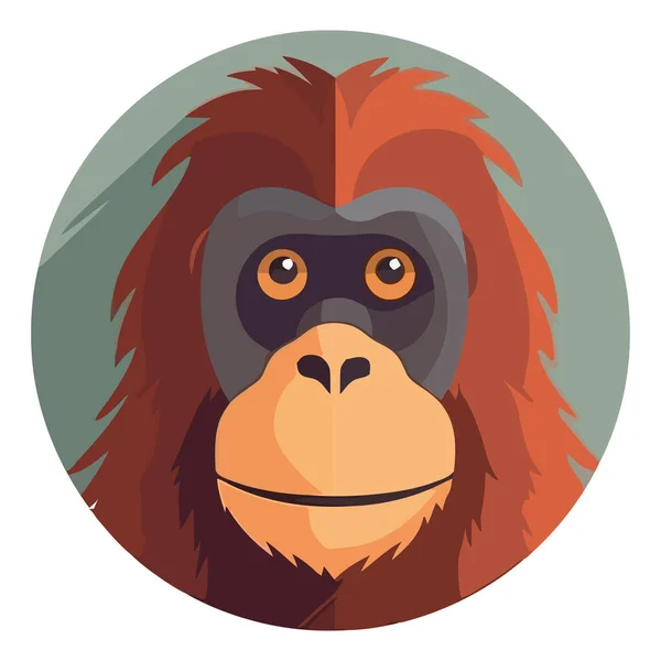 可爱的猴子坐在孤立的热带雨林里 — 图库矢量图片