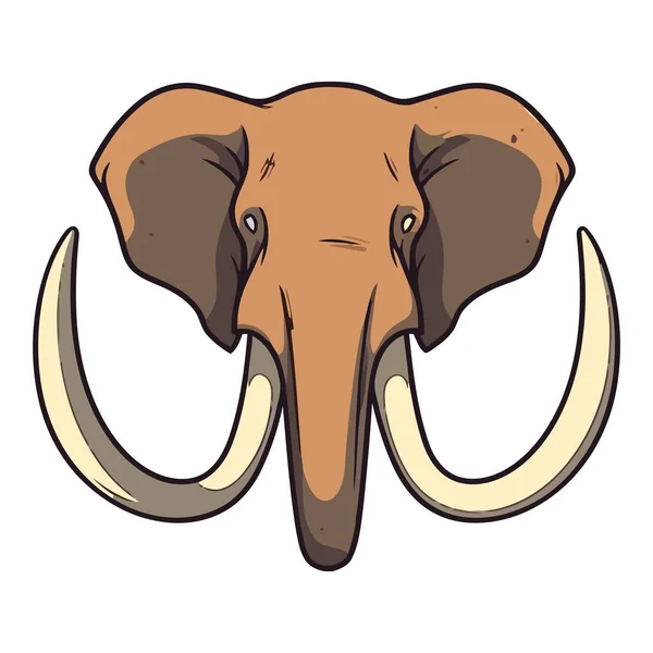 Roztomilý Slon Náčrtek Ikona Izolované — Stockový vektor