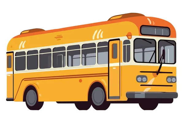 Ícone Ônibus Escolar Amarelo Isolado — Vetor de Stock