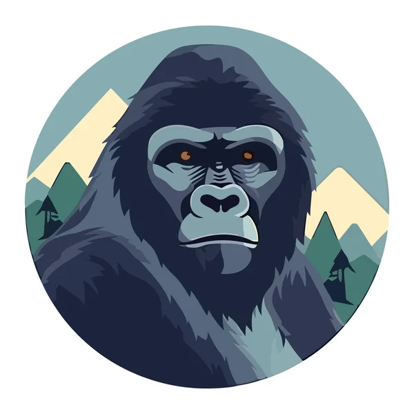 Primate Sauvage Dans Forêt Tropicale Isolé — Image vectorielle