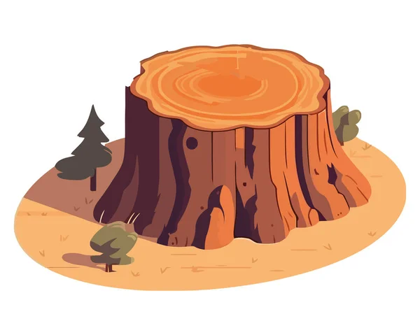 Dağda Yapayalnız Çam Ağaçlarının Organik Büyümesi — Stok Vektör