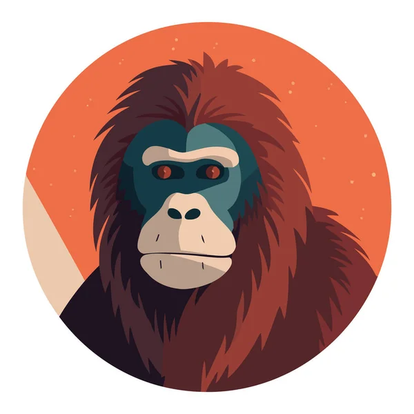 Roztomilý Opice Maskot Ikona Izolované — Stockový vektor