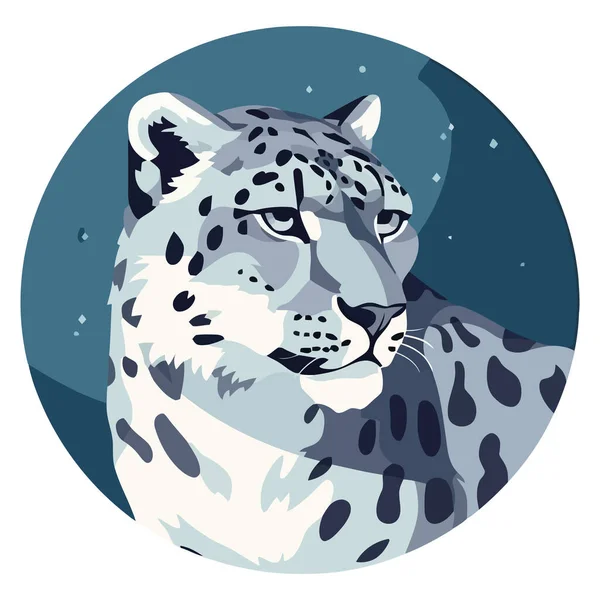 Velký Kočičí Lovec Sledující Zimní Lesní Zvířata Nad Bílou — Stockový vektor