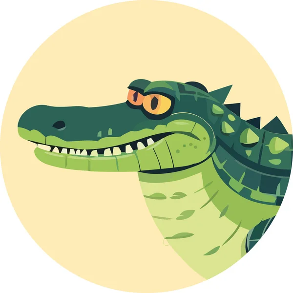 Mascote Crocodilo Bonito Com Dentes Afiados Isolados — Vetor de Stock