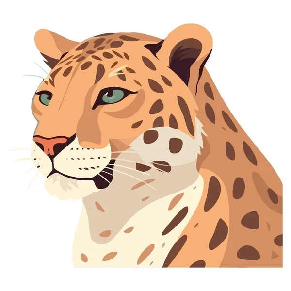Gespot Jaguar Illustratie Boven Wit — Stockvector
