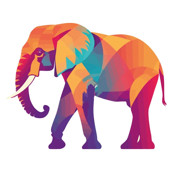 Wielki Symbol Słonia Afrykańskiej Dzikiej Przyrody Odizolowany — Wektor stockowy