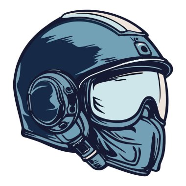 Motosiklet kaskı çizimi beyaz üzerine