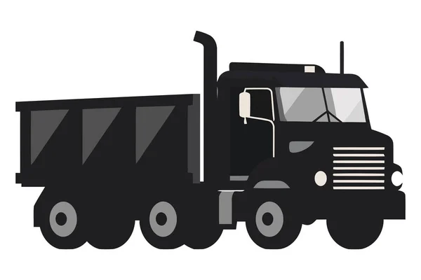 Μαύρο Φορτηγό Εικονογράφηση Σχεδιασμό Πάνω Από Λευκό — Διανυσματικό Αρχείο