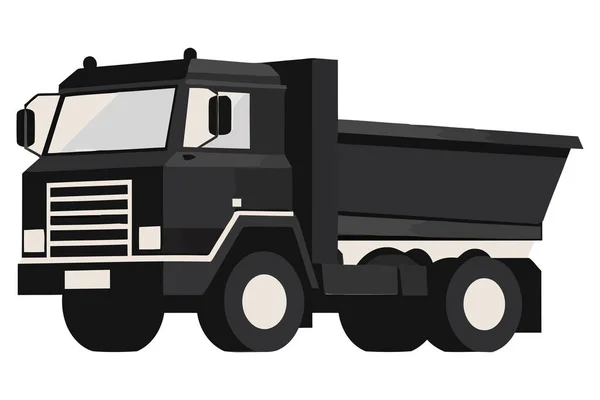 Ilustración Diseño Camión Negro Sobre Blanco — Archivo Imágenes Vectoriales