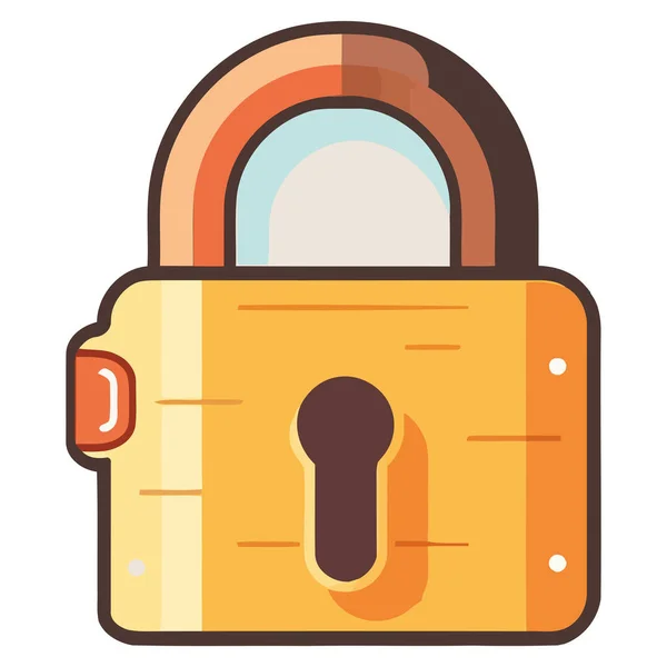 Locked Padlock Security Privacy White — Stock Vector
