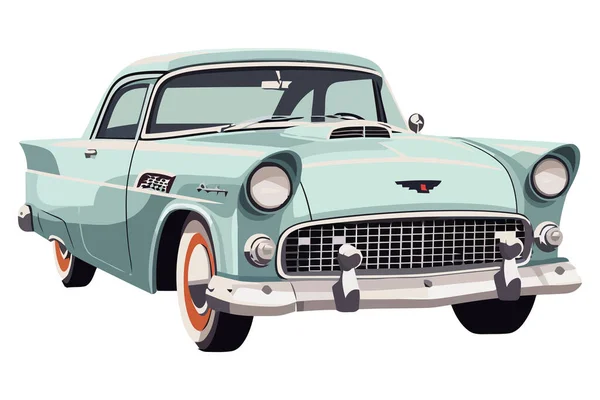Vintage Carro Ilustração Sobre Branco — Vetor de Stock