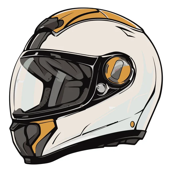ホワイトにバイク用ヘルメットのデザイン — ストックベクタ