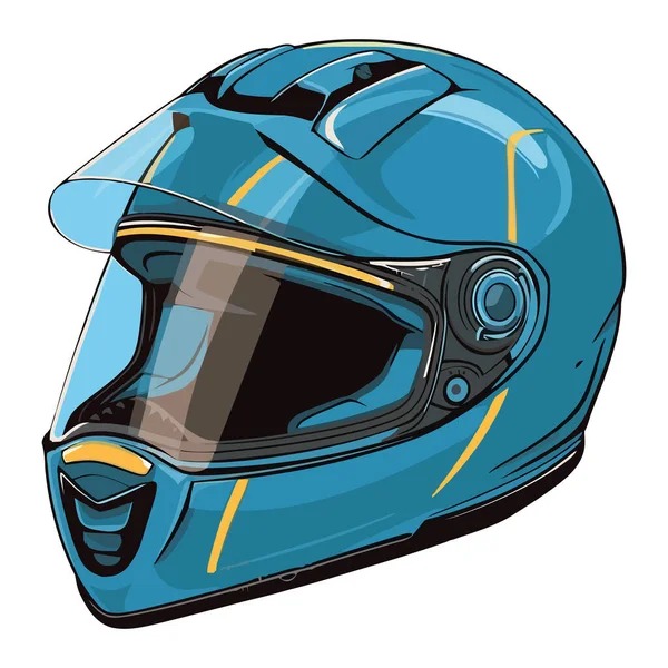ホワイトの上にブルーバイカーヘルメットのデザイン — ストックベクタ