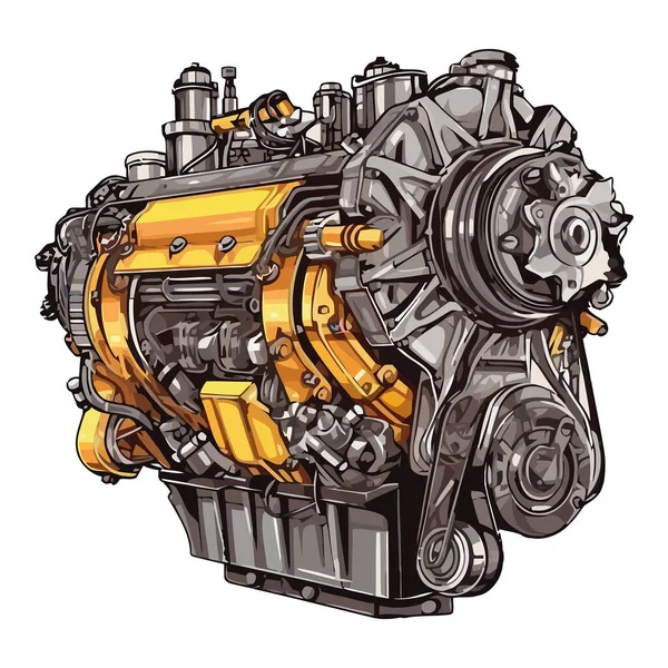 Futuristic Engine Design White — Stock Vector