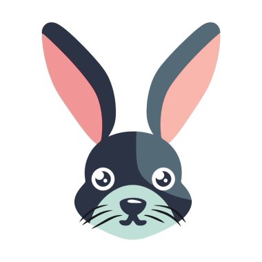 Şirin yavru tavşan maskot ikonu izole edilmiş.
