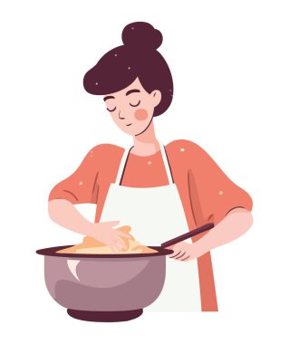 Şef çanak tutuyor, lezzetli tatlı ikonu hazırlıyor.