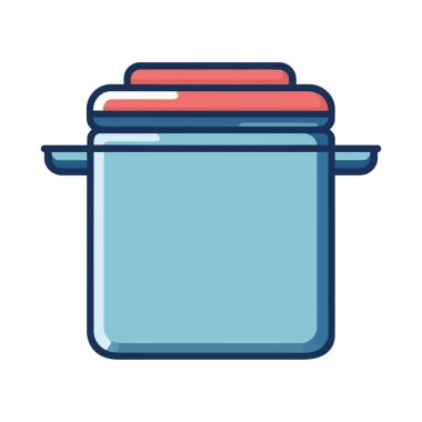 Kapaklı metal pişirme tavası ve simge izole